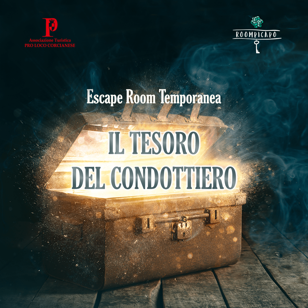il tesoro del condottiero corciano immagine quadrata 2 loghi escape room perugia