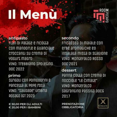cena con delitto montefalco umbria